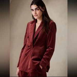 Banana Republic Veluro Velvet Blazer NWT - Cabin Red